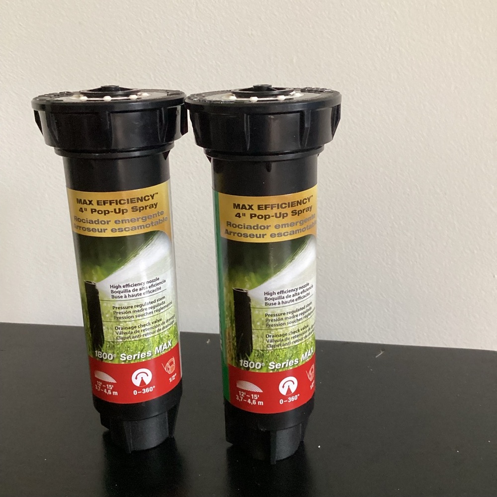 Rain Bird 1800 Series MAX Efficiency 4” Pop-Up Spray Sprinklers (Set of 2)